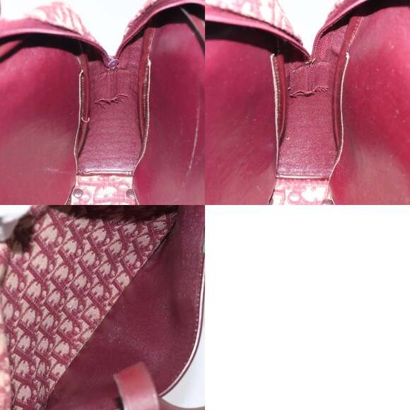 DIOR Trotter Canvas Hand Bag Red Gold - Picture 12 of 12